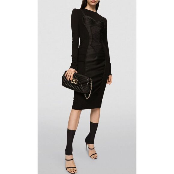 Dolce & Gabbana Black Midi Sheath Dress Made in Italy NWOT Size 36/0 - Picture 6 of 12